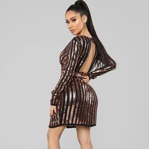 Rose Gold Mini Dress |Fashion Nova